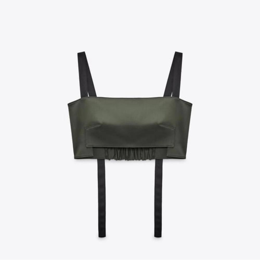 Zara Khaki wool crop top - Picture 4 of 5